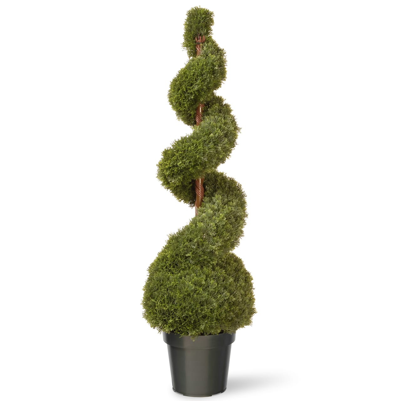 4ft. Cedar Spiral with Ball in Green Pot